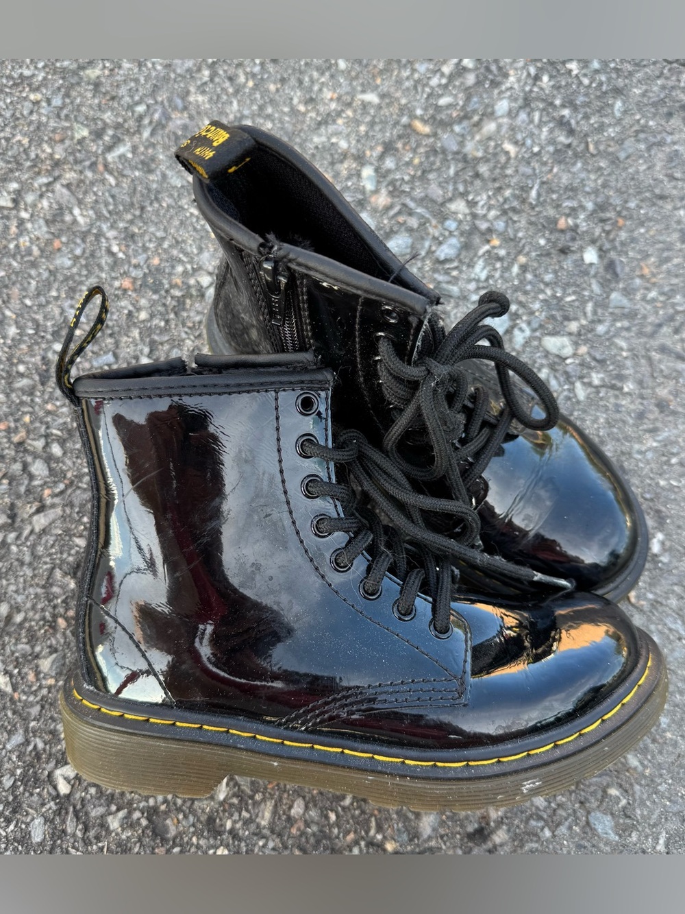Dr Martens Junior 1460 Kids Leather Boots Shoes Youth Size 13 Black Unisex Girls